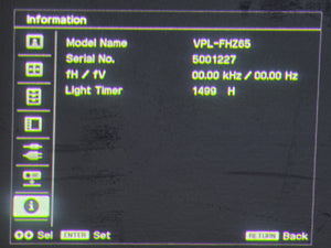 Sony VPL-FHZ65 6,000 Lumens WUXGA 3LCD (Lamp Hours 1499) Large Venue Projector