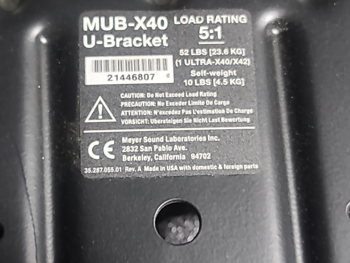 Meyer Sound ULTRA-X40 Wide Coverage Loudspeaker w/ MUB X-40 U-Bracket