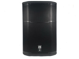 (2) JBL PRX615M 15-inch Two-Way Self-Powered Speakers in Wheeled Road Case