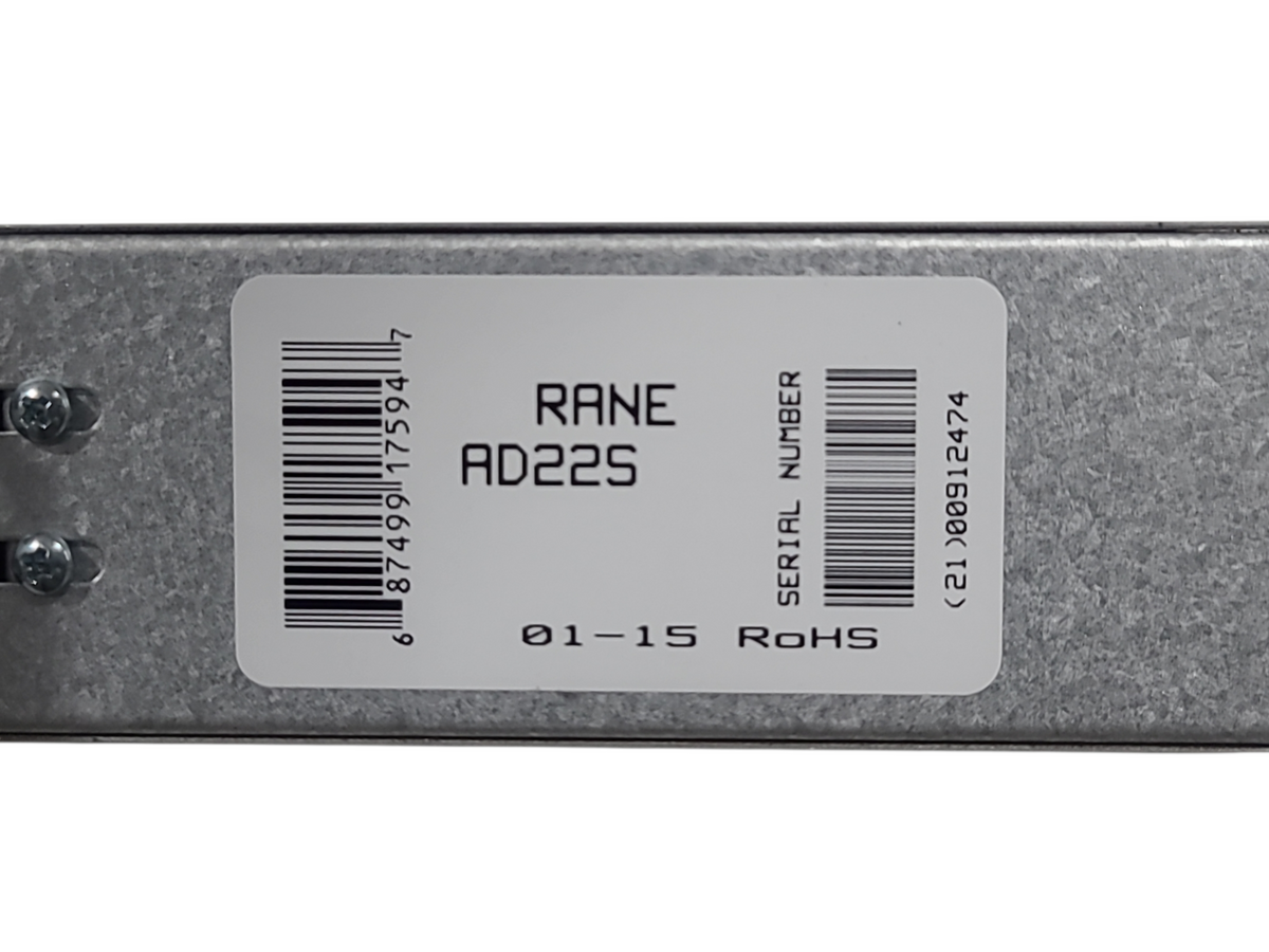 Rane AD22S 2-Channel Dual I/O Audio Delay Unit