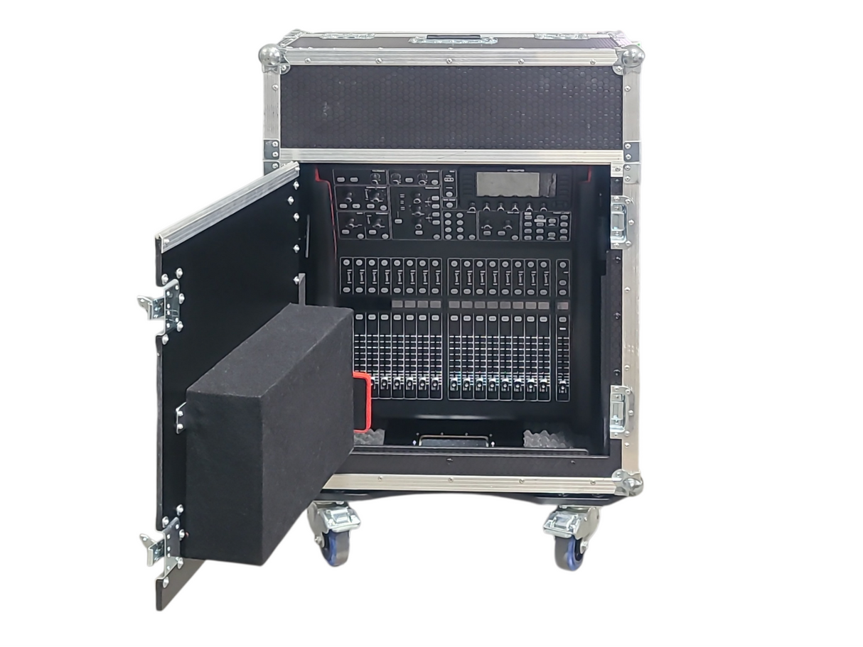 Midas M32R LIVE 40 Channel Digital Console w/ Klark Teknik DN32-USB Option Card in ProX XZF-MIDM32R 1RU Rack Case by ZCASE for MIDAS M32R Flip-Ready Hydraulic Console