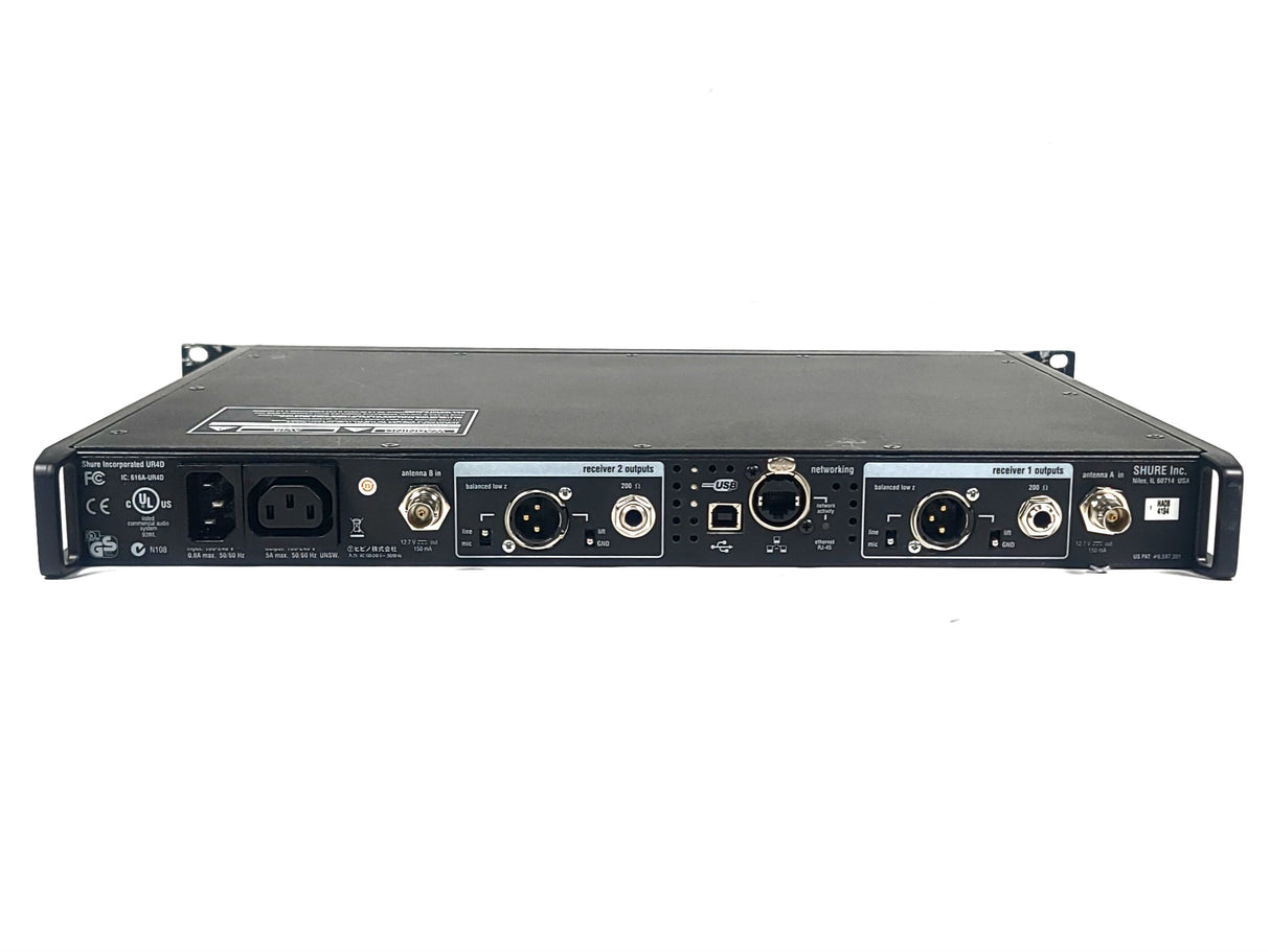 Shure UR4D Dual Wireless Receiver (H4 518-578MHz) [FOR PARTS]