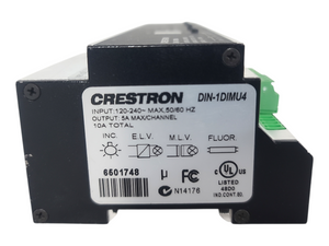 Crestron DIN-1DIMU4 4-Channel Universal Dimmer, 1 Feed, DIN Rail Mount