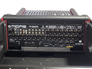 Midas M32R LIVE 40 Channel Digital Console w/ Klark Teknik DN32-USB Option Card in ProX XZF-MIDM32R 1RU Rack Case by ZCASE for MIDAS M32R Flip-Ready Hydraulic Console