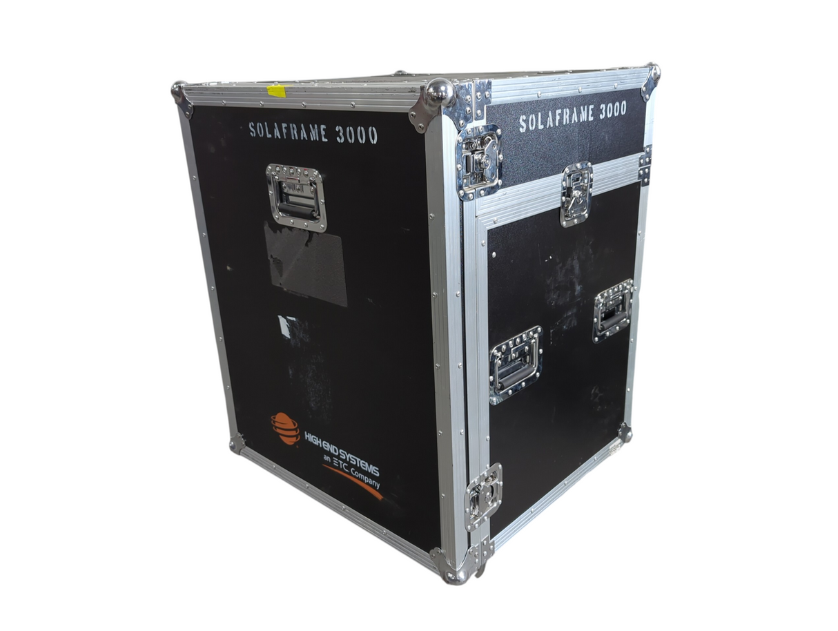 ETC SolaFrame 3000 Moving Head Light (Lamp Hours 1371) w/ (2) Mounting Brackets & PSU Cable  in Wheeled Road Case