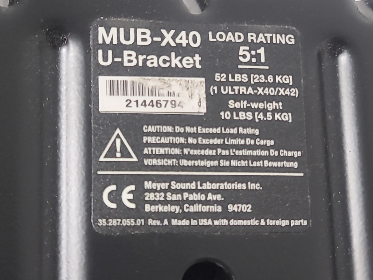 Meyer Sound ULTRA-X40 Wide Coverage Loudspeaker w/ MUB X-40 U-Bracket