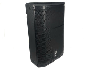 (2) JBL PRX615M 15-inch Two-Way Self-Powered Speakers in Wheeled Road Case