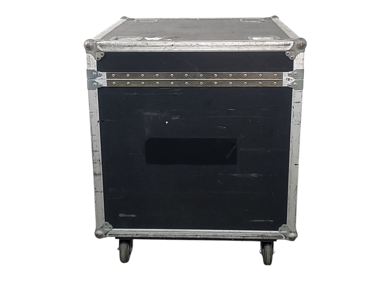 (2) JBL PRX615M 15-inch Two-Way Self-Powered Speakers in Wheeled Road Case