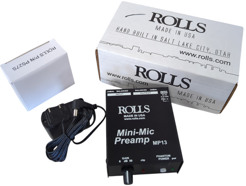 Rolls MP13 Mini-Microphone PreAmplifier w/ PSU in Original Box