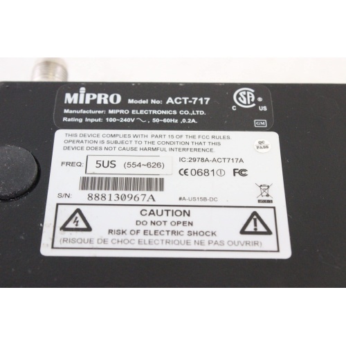 mipro-act-717a-single-channel-receiver-not-tested label1
