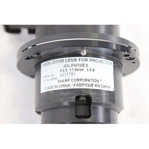 Sharp Wide-Zoom Lens AN-PH10EX F/2.5 11.6mm 1:0.8-PSAV label