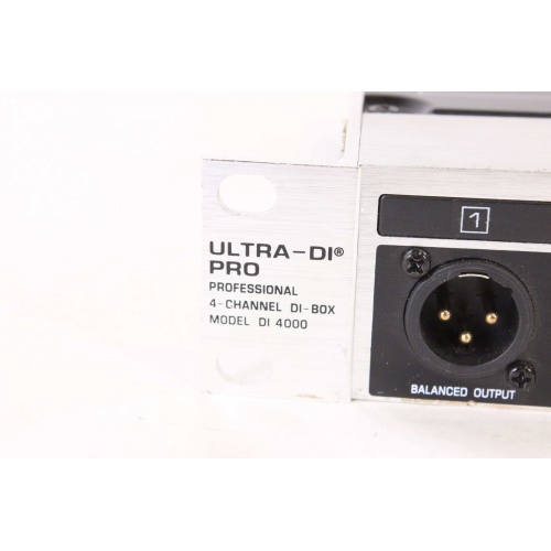 Behringer DI 4000 Ultra-DI Professional 4-Channel Active DI-Box (FOR PARTS) - label