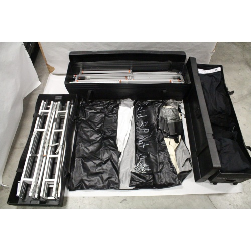 Screenworks 9' x 16' TRUSS HD Projection Screen & Dress Kit w/ Front & Rear Surfaces & Legs - Cranks (3 Cases) Main1