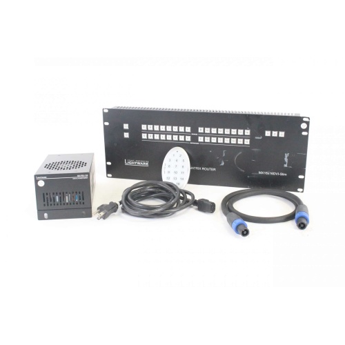 Lightware MX16x16DVI-Slim 16x16 DVI Matrix Router w/ Gefen RMT-16416 IR Remote & MX-PSU-125 MAIN