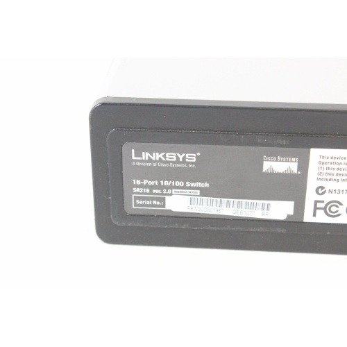 Linksys SR216 16-Port 10/100 Switch label