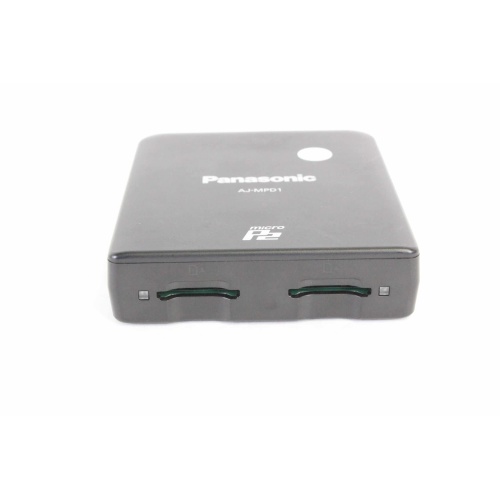 Panasonic AJ-MPD1 Micro P2 Dual Slot USB 3.0 Card Reader with (3)Panasonic Micro P2 cards (64GB) & Case FRONT
