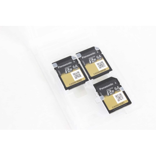 Panasonic AJ-MPD1 Micro P2 Dual Slot USB 3.0 Card Reader with (3)Panasonic Micro P2 cards (64GB) & Case CARDS