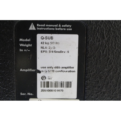 d&b audiotechnik Q-SUB Bass-Reflex Subwoofer w/ Top Board Label