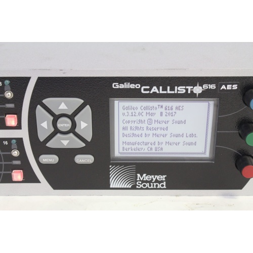 Meyer Sound Galileo Callisto 616 AES Primary Array Processor screen