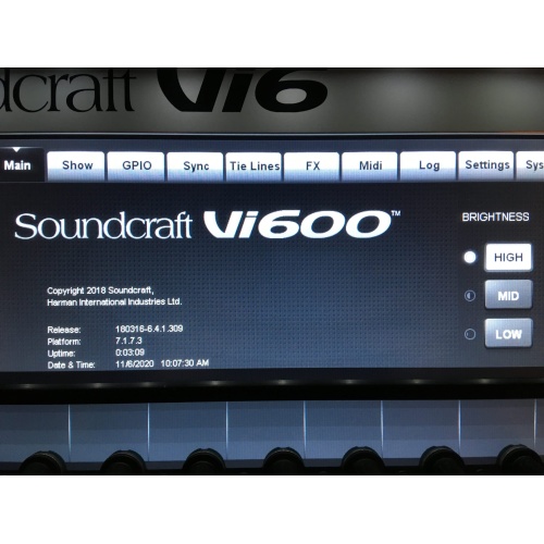 Vi600 Digital Mixing Console (upgraded) Version