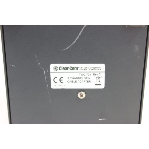 clear-com-twc-701-2-channel-3-pin-adapter label