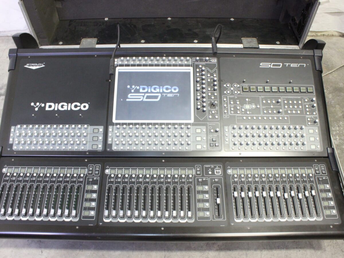 Digico SD10-32 Digital Mixing Console w/ SD Rack & (2) Wheeled Road Cases