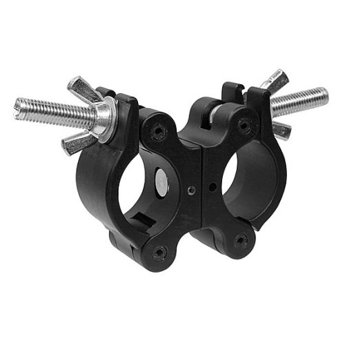 The Light Source Swivel Coupler with Stainless Steel Wingnut Black Anodized MLSBSS
