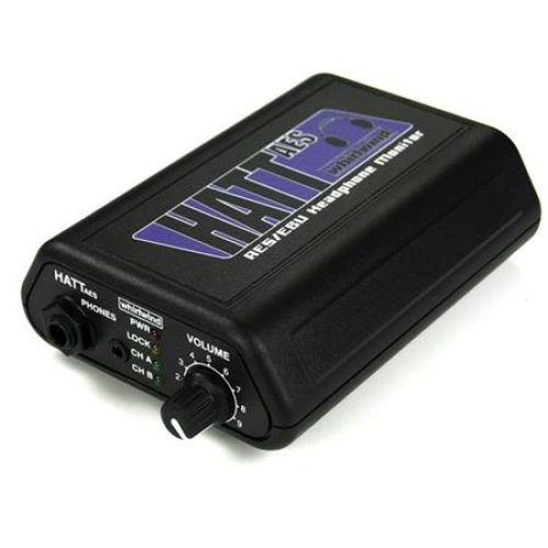 Whirlwind Headphone - Amplifier tabletop 35mm analog input & XLRF AES input XLRM AES loop-thru XLRM AES output HATT-AES