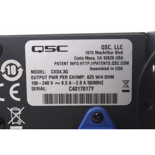 qsc-cxd43q-4-channel-processing-amplifier-in-original-box label