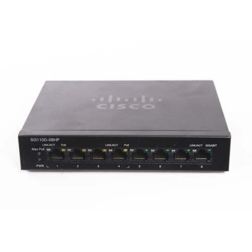 Cisco SG110D-08HP 8-Port PoE Gigabit Desktop Switch (NO PSU) front2
