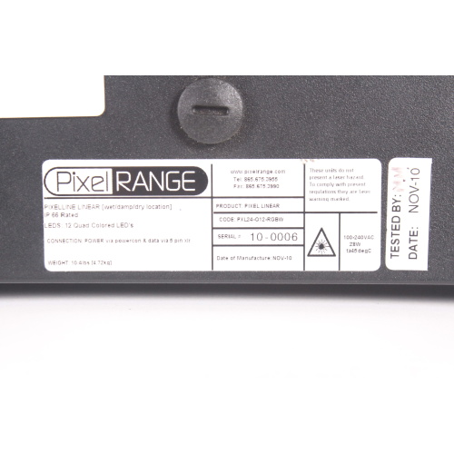 Pixel Range PXL24-Q12-RGBW Pixel Linear LED Batten Light w/ Mounting Bracket label