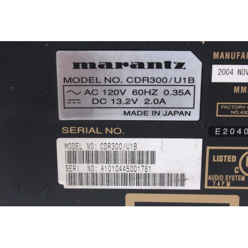 Marantz CDR300 Professional CD Recorder w/ PSU and Remote in 1500 Pelican Case label