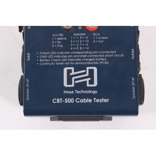 Hosa Technology CBT-500 Cable Tester label