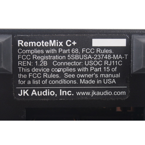 JK Audio RemoteMix C+ Remote Phone Line Mixer label1