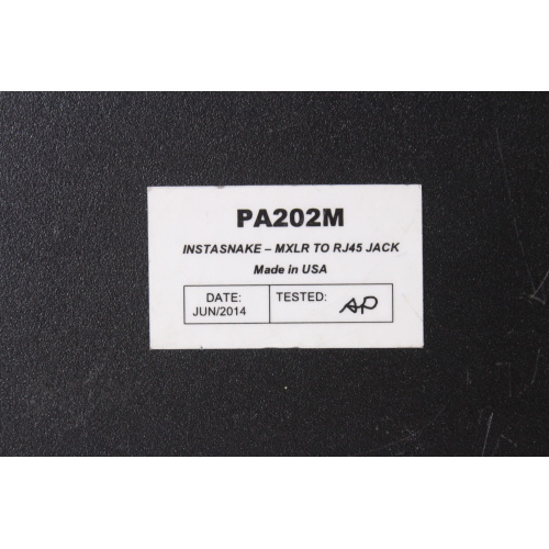 ETS PA202M 4x XLR-M to RJ45 InstaSnake Adapter label