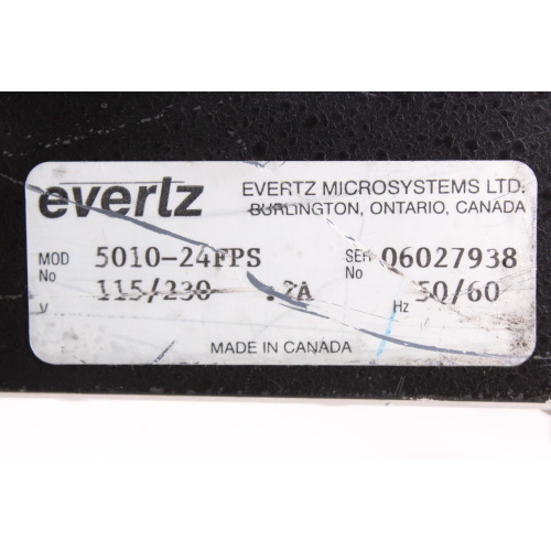 Evertz Time Code Master 5010-24 Time Code Generator label1