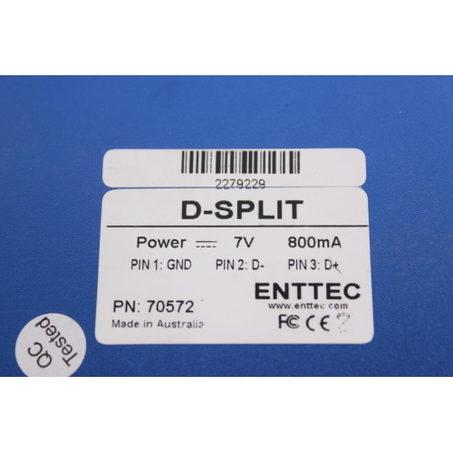 ENTTEC 70578 D-SPLIT Optical Splitter/Isolator and Repeater for DMX512 label