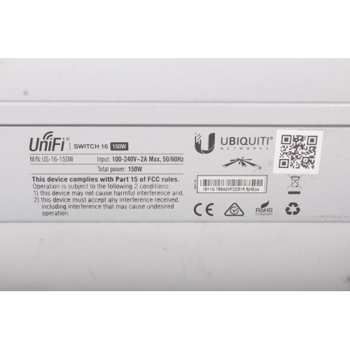 Unifi Switch 16 PoE 150W label