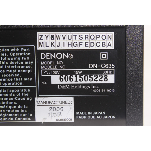 Denon DN-C635 Professional CD/MP3 Player (Background Noise) label