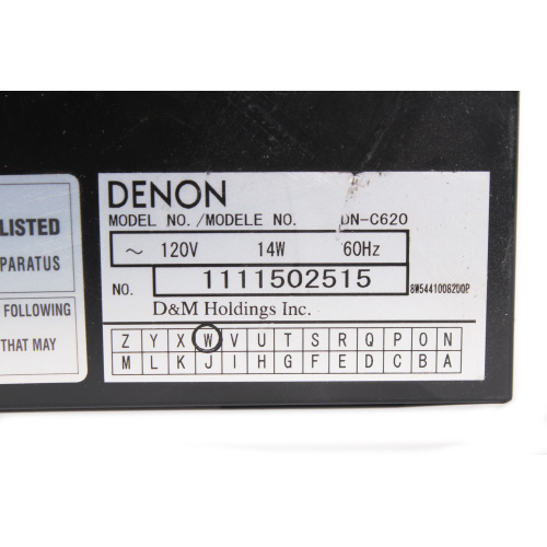 Denon DN-C620 Broadcast CD Player label