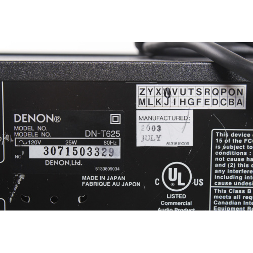 Denon DN-T625 Professional CD & Cassette Player/Recorder (Tape Pause Button Issue) label