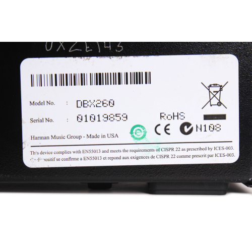 dbx DriveRack 260 2x6 Loudspeaker Management System (Mute Button Unresponsive) label