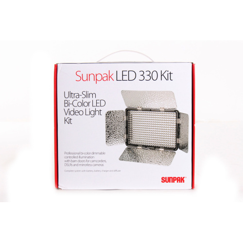 Sunpak LED 330 Ultra-Slim Bi-Color LED Video Light Kit (In Original Box) box2