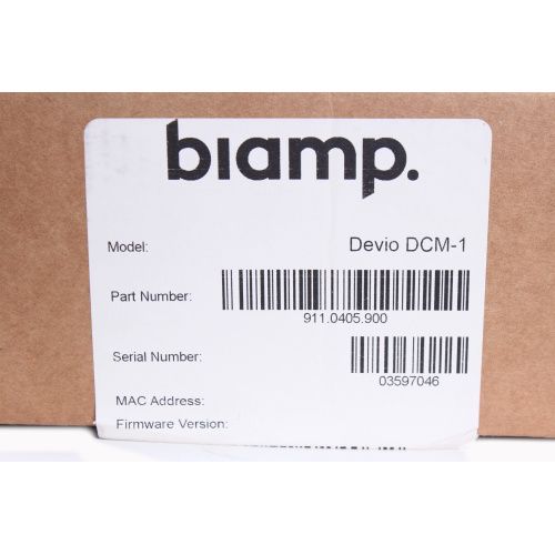Biamp Devio DCM-1 Beamtracking Ceiling Microphone - White (New-Open Box) label