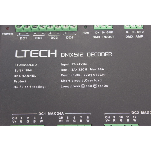 LTECH LT-932-OLED DMX512 Decoder-32 Channels Output 8 bit/16 bit label