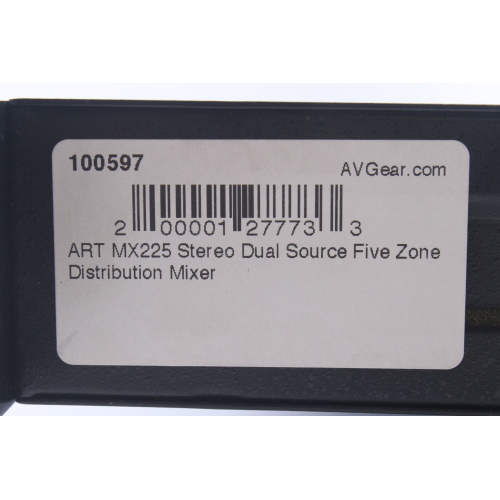 ART MX225 Stereo Dual Source Five Zone Distribution Mixer label2