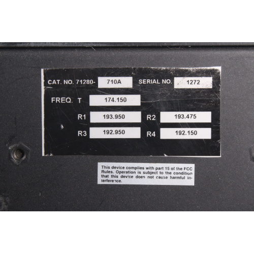 Telex RadioCom BTR 300 Single Channel VHF Wireless Intercom Base Station (Minor Cosmetic Damage) label