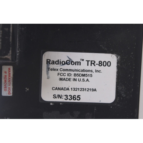 Telex RADIOCOM TR800 Wireless Beltpack Transceiver C3 6-Pin label3