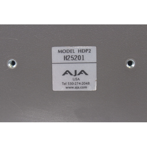 AJA HDP2 HD/SD-SDI to DVI-D Converter in Hard Case label