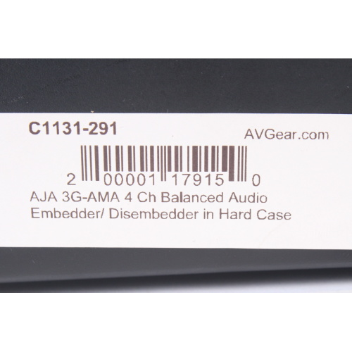 AJA 3G-AMA 4 Ch Balanced Audio Embedder/ Disembedder in Hard Case label1
